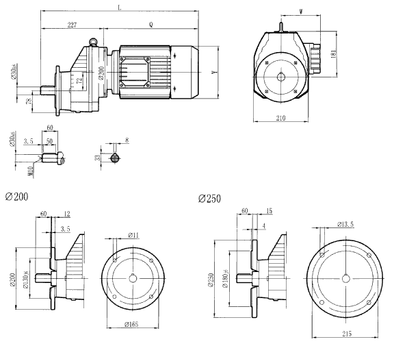 RCXF77..型硬齒輪減速機安裝尺寸圖