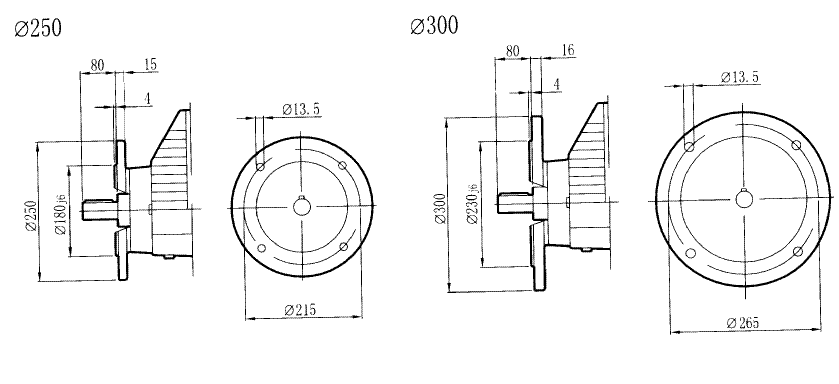 RCXF87..型硬齒輪減速機安裝尺寸圖