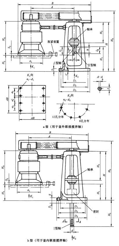 YP型帶傳動(dòng)減速器外形尺寸