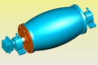 自動(dòng)調(diào)正防跑偏電動(dòng)滾筒實(shí)體模型