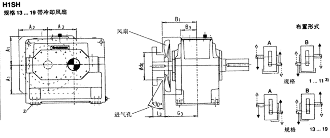 平行軸齒輪箱單級(jí)傳動(dòng)臥式安裝(類型H1SH)