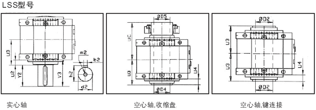MC系列硬齒面中型齒輪減速機(jī)安裝尺寸(2級(jí)斜齒輪減速器垂直安裝)