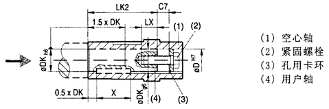 QSK系列斜齒輪—傘齒輪減速機(jī)出軸裝拆圖