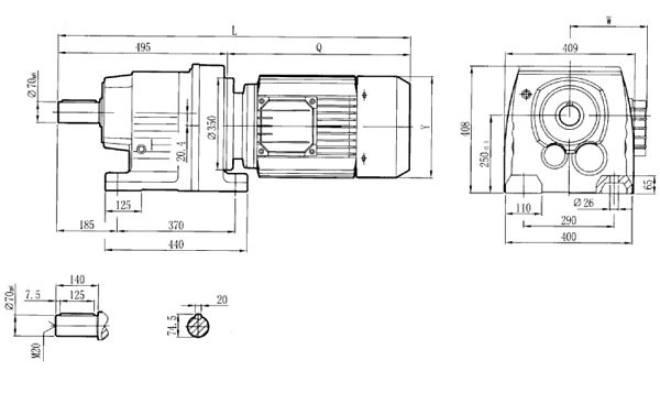 RC107..型硬齒輪減速機(jī)安裝尺寸圖