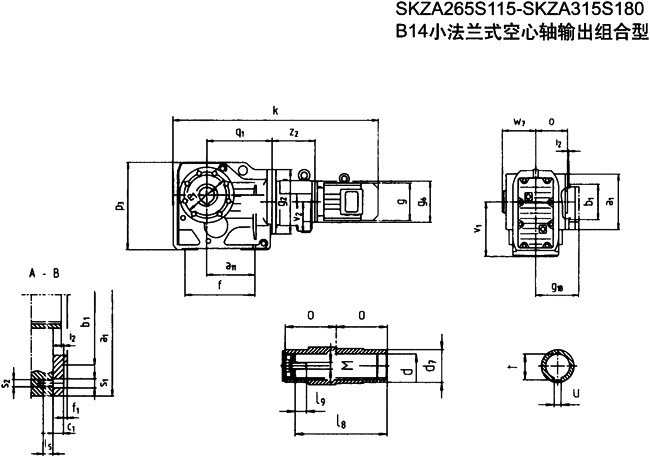 SK系列斜齒輪—蝸旋傘齒輪減速電機