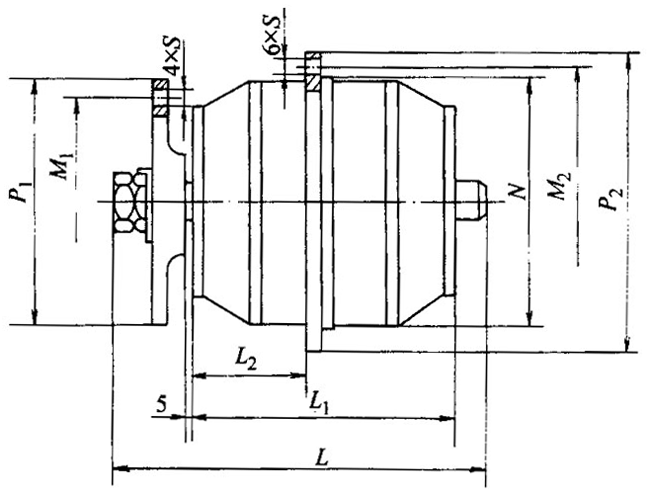 YDW系列低噪聲外轉(zhuǎn)子三相異電動(dòng)機(jī)外形尺寸