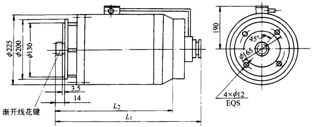 YTZE(YTJE)行走(架設(shè))塔式起重機(jī)用三相異步電動(dòng)機(jī)外形尺寸